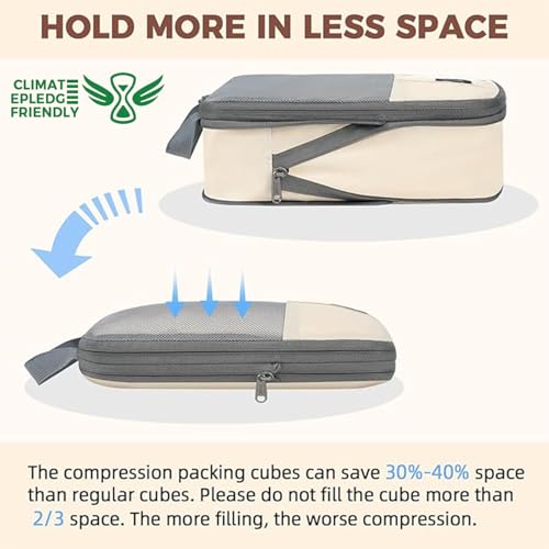 Lightweight Compression Packing Cubes for Travel