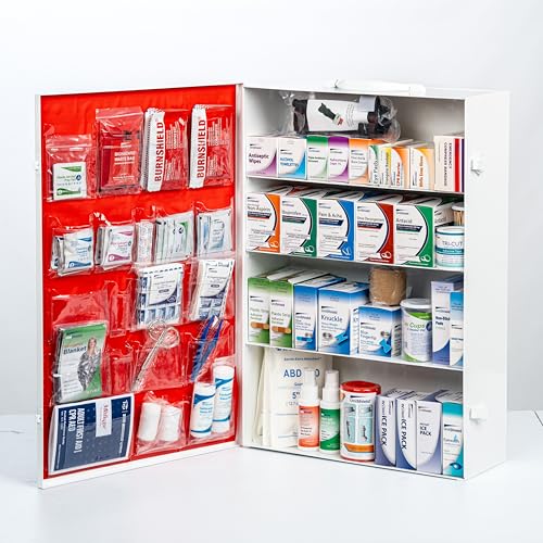 4 Shelf Restaurant Metal 1st Aid Cabinet Class B