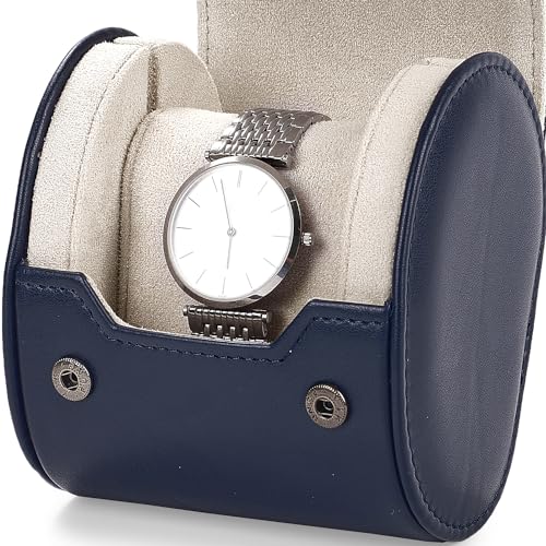 Single Watch Travel Case Dark Blue