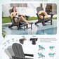 2 Pcs HDPE Folding Adjustable Adirondack Chair with Ottoman (2 Count)