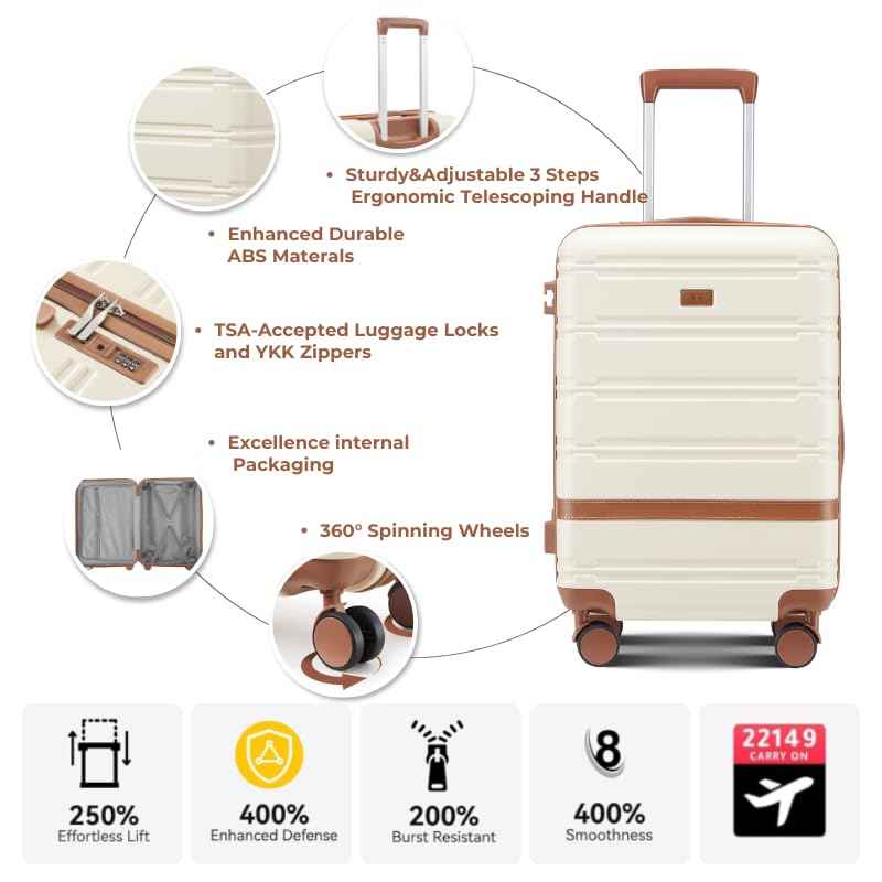Luggage Sets with spinner wheels (4 Count)