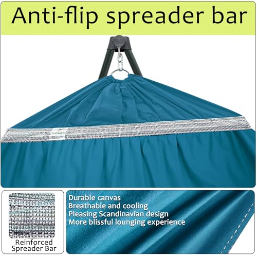 Ultimate Relaxation Portable Hammock Stand with Cotton Canvas Net