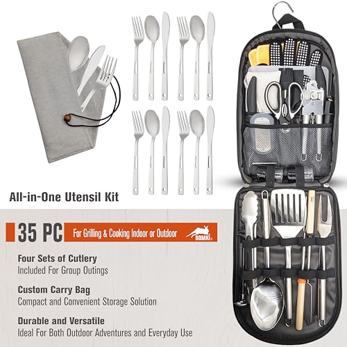 Grilling and Camping Cooking Utensils Set for The Outdoors BBQ (35 Count)