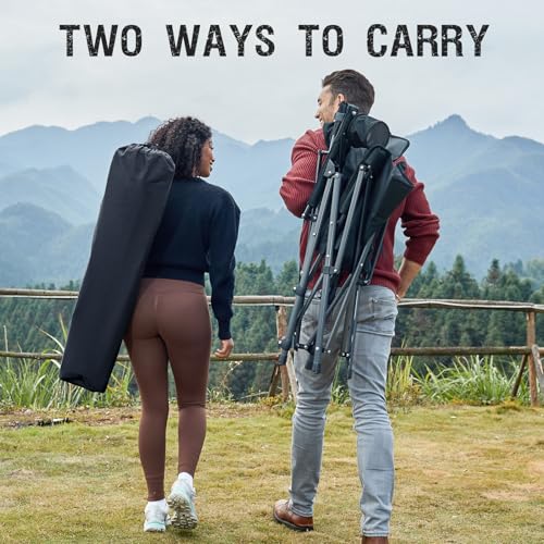 Camping Chair with Lumbar Support for Adults Folding Portable High Back Oversized