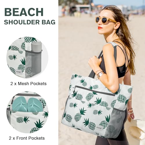 Beach Bag Waterproof Sandproof Large Capacity Foldable for Women