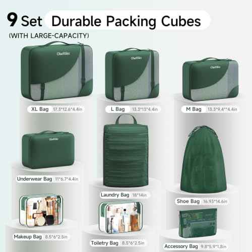 9 Set Packing Cubes for Travel (9 Count)
