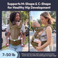 6-in-1 Baby Carrier with Hip Seat, Ergonomic Newborn to Toddler Carrier 7–50 lbs, Front Back Hip Carry, Lumbar Support, Sun Hood, Safety-Certified, Warm Taupe