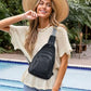 10L Crossbody Sling Bag for Women Men Anti Theft Cross Body Fanny Pack Belt Bag Purse Gifts for Women Faux Leather