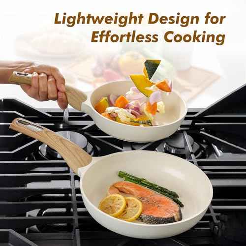9.5inch Ceramic Nonstick Frying Pan Paella Pan with Lid