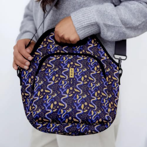 LunchTote Zippered Bag Insulated Neoprene Caddy (Celestial Slither / X-Large 6.5 Quart Lunch Tote)