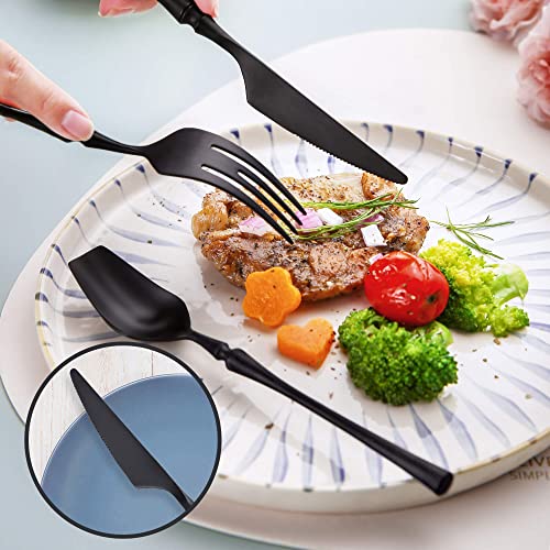20 Piece Matte Black Silverware Set for 4 (20 Count)