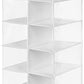 coastal rose Hanging Shoe Organizer for Closet, 20 Sections Hanging Closet Organizers and Storage Shelves, Space Saving Shoe Storage Rack Holder, Transparent White, 12''W×12''Dx 50''H
