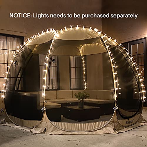 Screen House Room Camping Tent Outdoor Canopy Pop Up Sun Shade Hexagon Shelter Mesh Walls Not Waterproof 10'x10' Beige Patent Pending