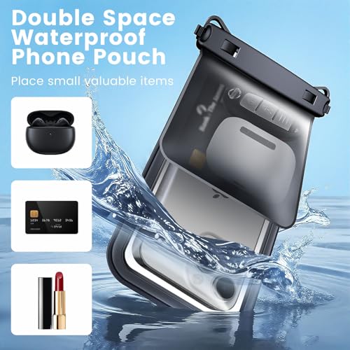 IPX8 Double Space Waterproof Phone Pouch up to 8.5'' (2 Count)