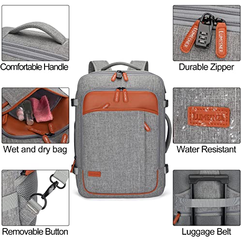 40L Expandable Carry On Travel Backpack with 4 Packing Cubes