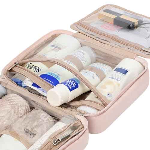 Travel Toiletry Bag for Women Hanging Organizer Makeup Case Pockets