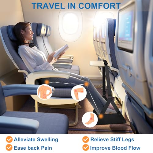 Airplane Foot Hammock （ Memory Foam） 2 in 1 Removable Support Pad (12.8 Ounce)