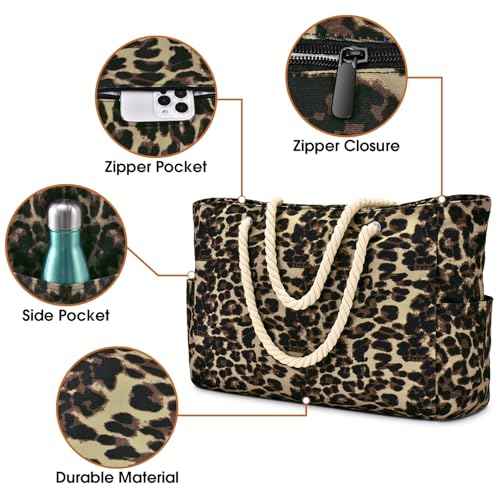 Beach Bag Large Beach Tote Bag for Women Waterproof Sandproof Swim Pool Bag With Zipper