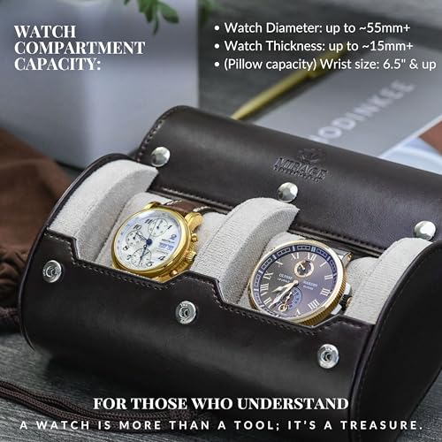 Watch Travel Case for Men Watch Roll for Travel Organizer and Display Watch Case (36 Count)