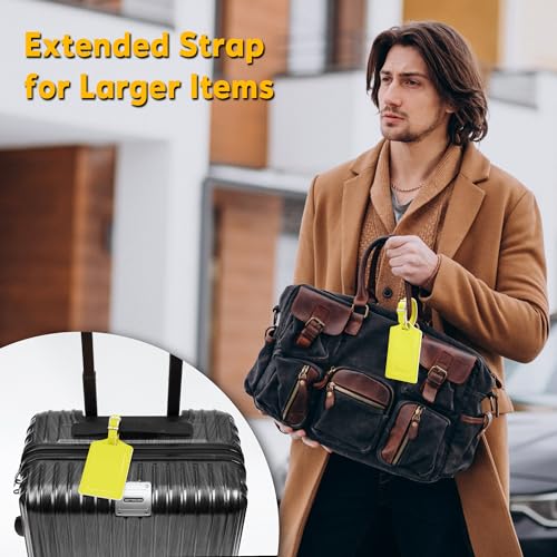 4 Pack Leather Luggage Tags for Suitcases Travel Labels (4 Count)