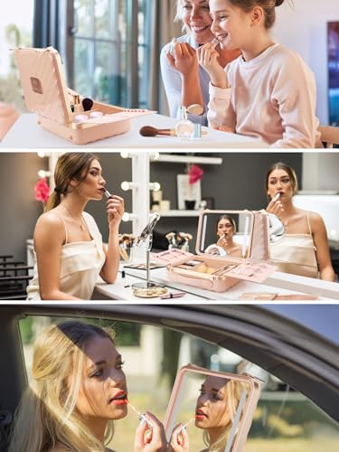 Travel Makeup Train Cases with Lighted Mirror 3 Color Setting