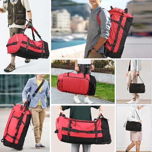 86L Collapsible Wheeled Duffle Bag Waterproof