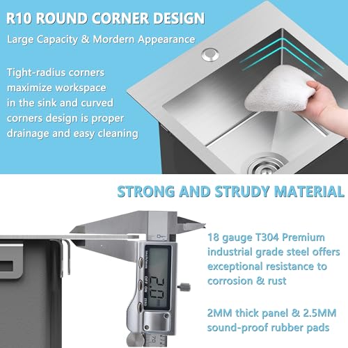 15x15x9 inch Drop In Bar Sink