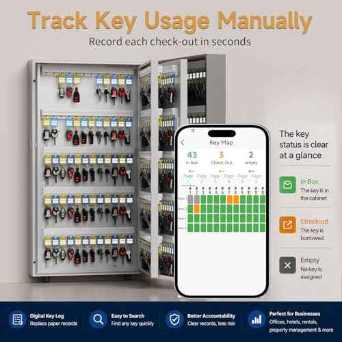 360 Key Lock Box Smart Key Organier Cabinet with Keypad & App for Office