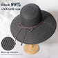 Womens Sun Straw Hat Bowknot Hat Summer Wide Brim Bucket Hats Foldable Beach Sun Hats Roll up UPF 50+