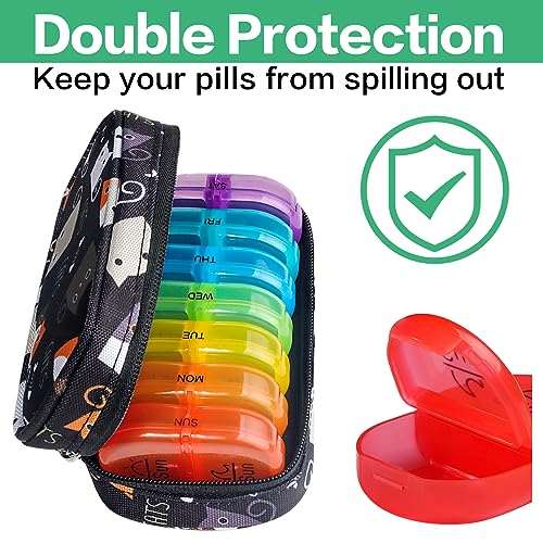 Weekly Travel Pill Organizer 2 Times a Day AM PM Rainbow Pill Box