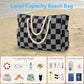 Beach Bag Large Beach Tote Bag for Women Waterproof Sandproof Swim Pool Bag With Zipper