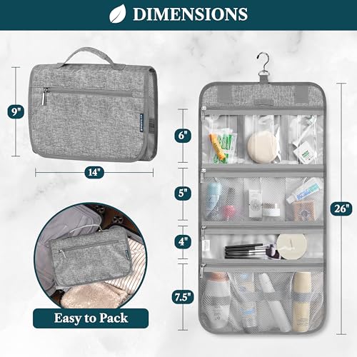 Hanging Toiletry Bag for Women Men Foldable Travel Organizer