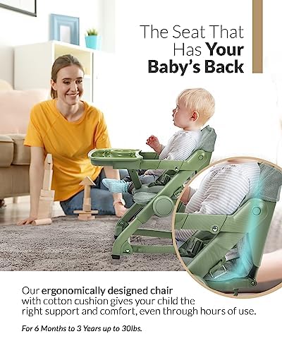 Feed Me 3-in-1 Travel High Chair Booster Seat - Avocado Green