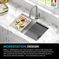 White 30 in Undermount Granite Kitchen Sink KGUW1