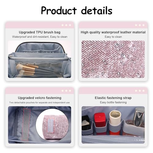 Travel Makeup Bag Cosmetic Bags for Women (3 Count)