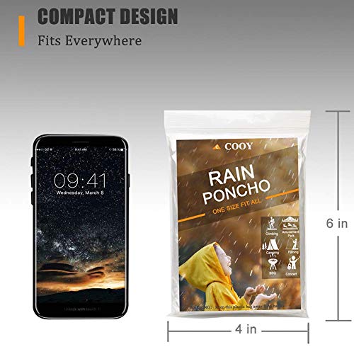 Rain Ponchos with Drawstring Hood （7 Pack） Emergency Disposable Rain Ponchos Family Pack for Adults (7 Count)