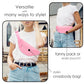 Large Pink Fanny Pack for Women Trendy Cross body Bag with Key Chain