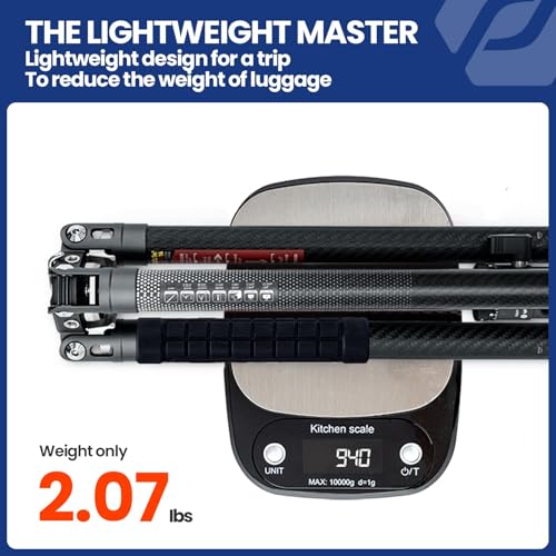 62 Inch Carbon Fiber Tripod for Camera Ultralight Travel Camera Tripod Max Loads Up 22lbs X