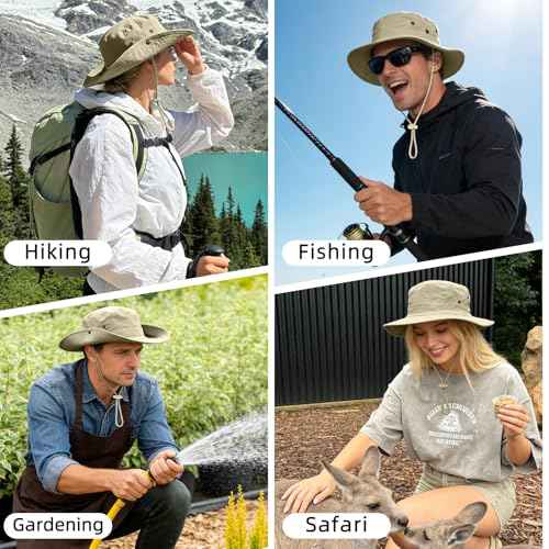 Sun Hats for Men Women Safari Hat Foldable Fishing Hat UPF 50+ Bucket Hat