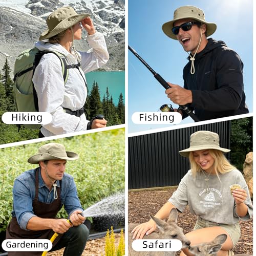 Sun Hats for Men Women Safari Hat Foldable Fishing Hat UPF 50+ Bucket Hat