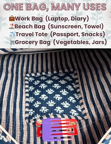 100% Cotton Quilted Tote Bag For Women