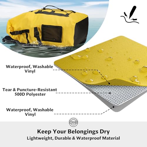 30/40/55L Waterproof Dry Backpack & Phone Case- 2XL Floating Dry Bag for Kayaking, Travel, Hiking, Fishing, Camping, Motorcycles & Beach, Heavy-Duty Roll Top Men/Women (Yellow)