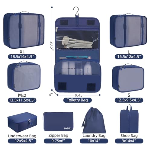 10 Set Packing Cubes Various Sizes Packing Organizer for Travel Accessories Luggage Carry On Suitcase