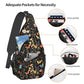 Sling Bag Wildflower Botanical Butterfly Flower Hiking Daypack Crossbody Shoulder Backpack Travel Chest Pack for Men Women