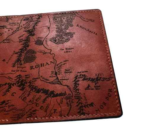 Handmade genuine Leather Wallet Map engrave