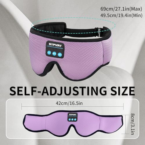 Sleep Mask Bluetooth Headphones Soft Wireless Headband Eye Mask Blackout with Microphone