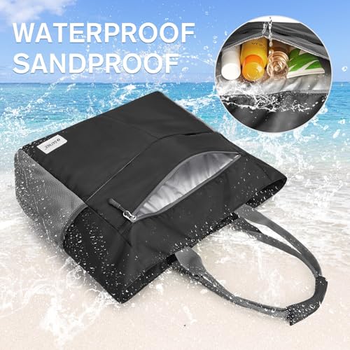 Beach Bag Waterproof Sandproof Large Capacity Foldable for Women