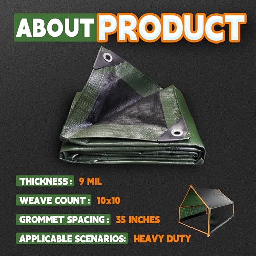 12x16 Feet Tarp Waterproof