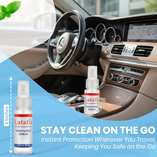 Fragrance Free Hand Sanitizer Spray Pack of 96 with 80% Alcohol (177.6 Fl Oz)