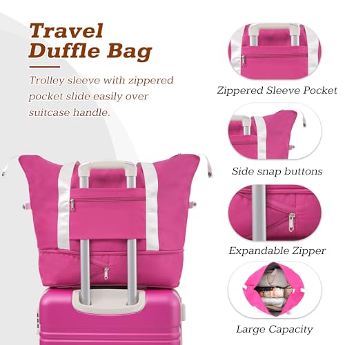 Suitcase Set 24 IN Expandable Luggage with TSA Lock Spinner Wheels (3 Count)